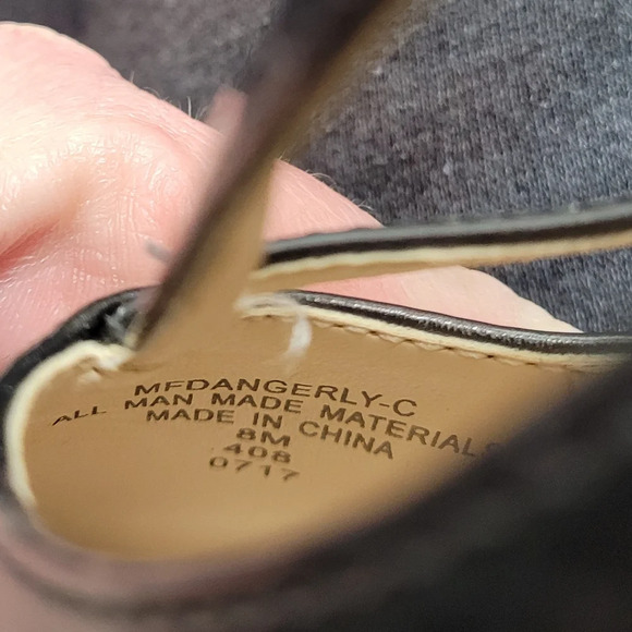 Marc Fisher Dangerly Patent Leather Black Dark Gray Strappy Heels Size Women's 8 - Picture 10 of 12